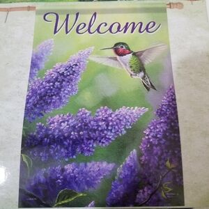 Nicole Welcome Hummingbird Flag 28 x 40 New